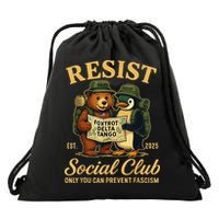 Funny Penguin Resist Penguins Protest Against Tariffs Drawstring Bag