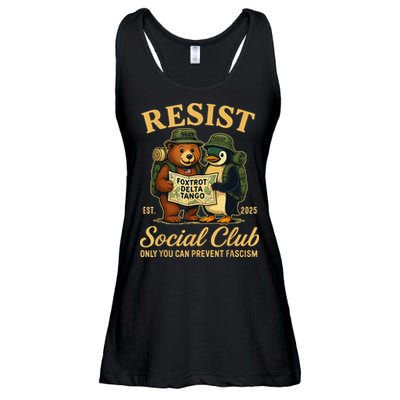 Funny Penguin Resist Penguins Protest Against Tariffs Ladies Essential Flowy Tank
