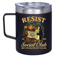 Funny Penguin Resist Penguins Protest Against Tariffs 12oz Stainless Steel Coffee Mug