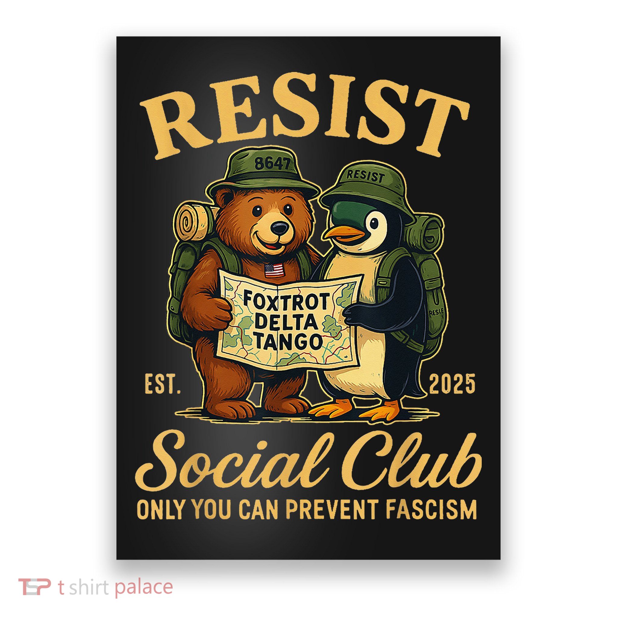 Funny Penguin Resist Penguins Protest Against Tariffs Poster