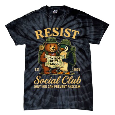 Funny Penguin Resist Penguins Protest Against Tariffs Tie-Dye T-Shirt