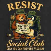 Funny Penguin Resist Penguins Protest Against Tariffs Trucker Hat