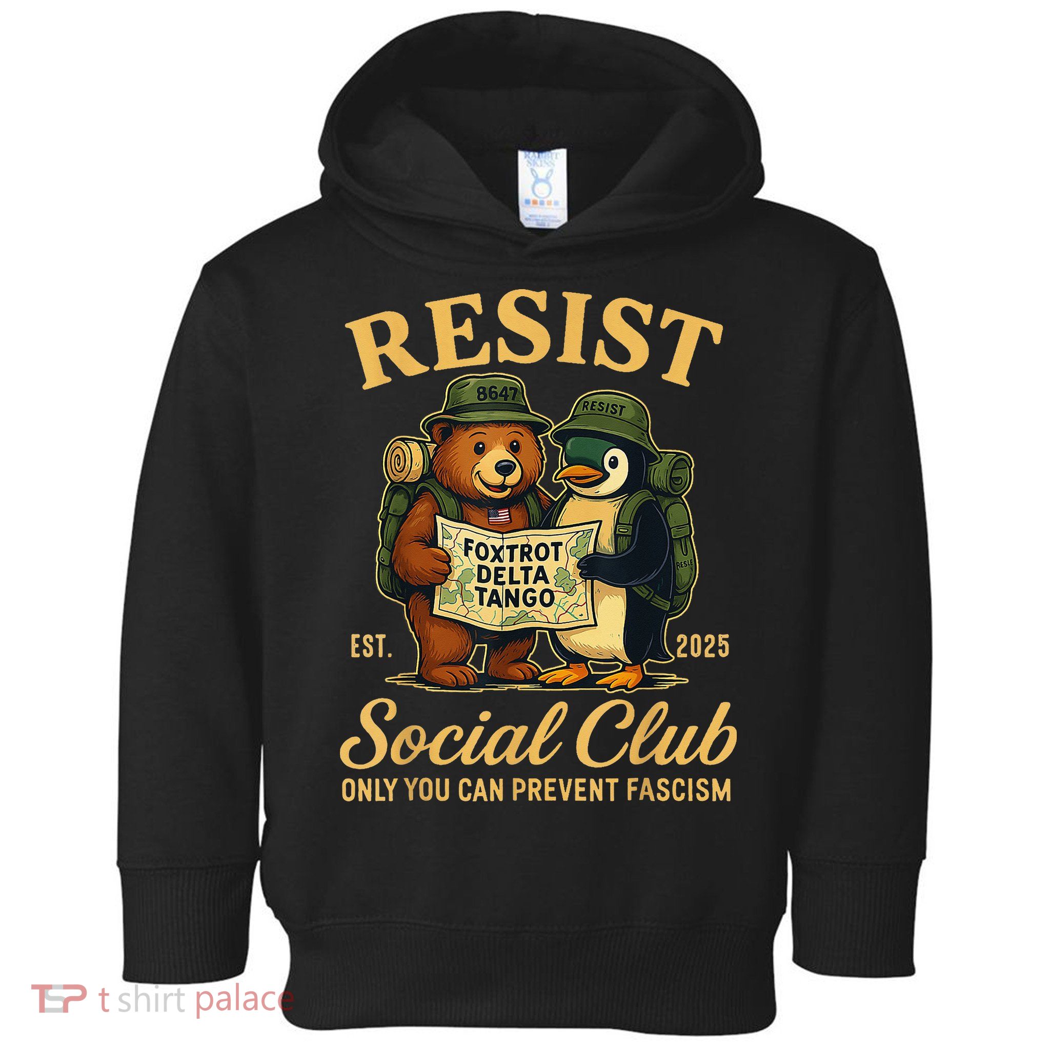 Funny Penguin Resist Penguins Protest Against Tariffs Toddler Hoodie