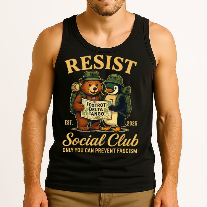 Funny Penguin Resist Penguins Protest Against Tariffs Tank Top