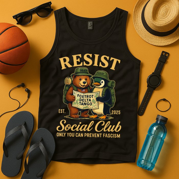 Funny Penguin Resist Penguins Protest Against Tariffs Tank Top