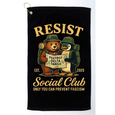 Funny Penguin Resist Penguins Protest Against Tariffs Golf Towel