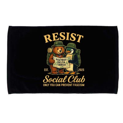 Funny Penguin Resist Penguins Protest Against Tariffs Microfiber Hand Towel