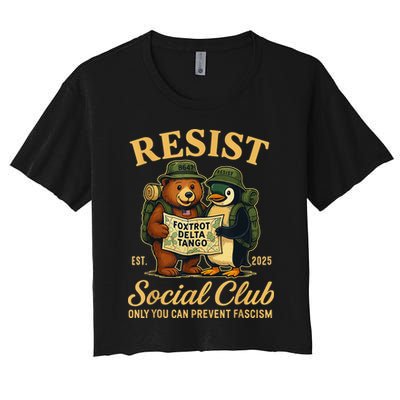 Funny Penguin Resist Penguins Protest Against Tariffs Crop Top