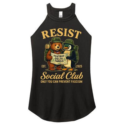 Funny Penguin Resist Penguins Protest Against Tariffs Women's Perfect Tri Rocker Tank