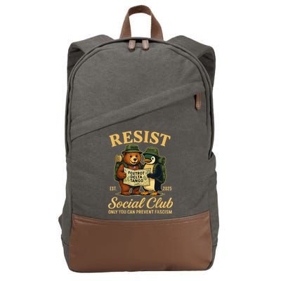 Funny Penguin Resist Penguins Protest Against Tariffs Cotton Canvas Backpack