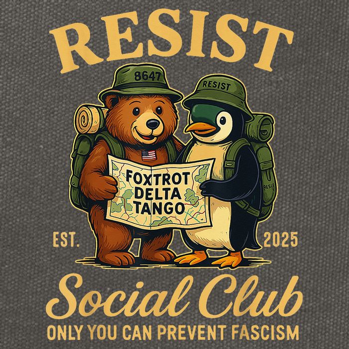 Funny Penguin Resist Penguins Protest Against Tariffs Cotton Canvas Backpack