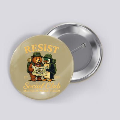 Funny Penguin Resist Penguins Protest Against Tariffs Button