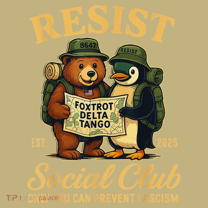 Funny Penguin Resist Penguins Protest Against Tariffs Sustainable Beanie