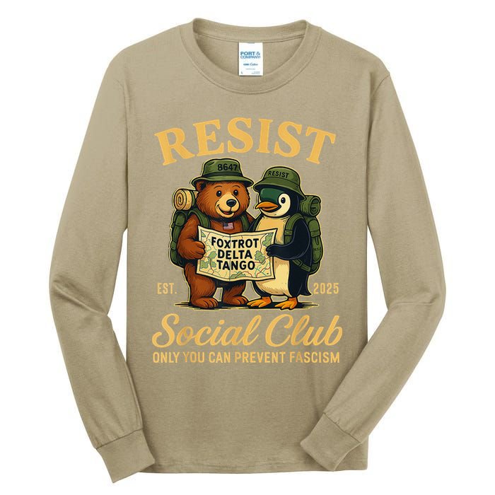 Funny Penguin Resist Penguins Protest Against Tariffs Tall Long Sleeve T-Shirt
