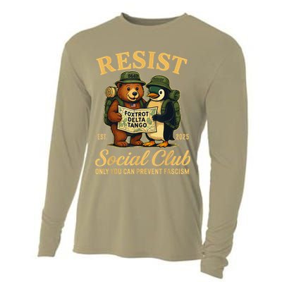 Funny Penguin Resist Penguins Protest Against Tariffs Cooling Performance Long Sleeve Crew