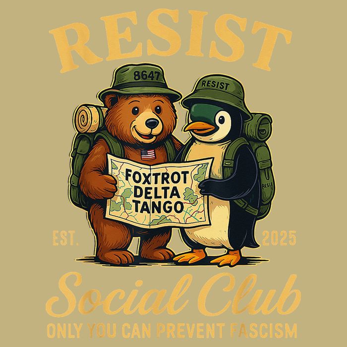 Funny Penguin Resist Penguins Protest Against Tariffs Cooling Performance Long Sleeve Crew