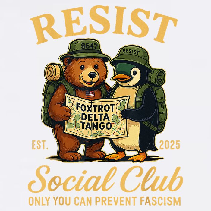 Funny Penguin Resist Penguins Protest Against Tariffs Garment-Dyed Sweatshirt