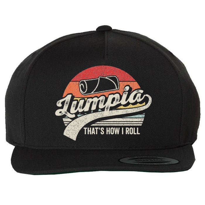 Filipino Pride Retro Vintage Lumpia Wool Snapback Cap