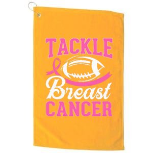 Football Pink Ribbon Tackle Breast Cancer Awarenes Platinum Collection Golf Towel