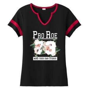 Floral Pro Roe 1973 Mind Your Own Uterus Ladies Halftime Notch Neck Tee