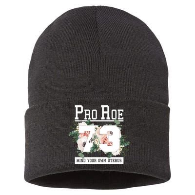 Floral Pro Roe 1973 Mind Your Own Uterus Sustainable Knit Beanie