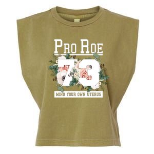 Floral Pro Roe 1973 Mind Your Own Uterus Garment-Dyed Women's Muscle Tee