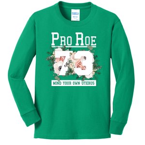 Floral Pro Roe 1973 Mind Your Own Uterus Kids Long Sleeve Shirt