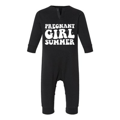 Funny Pregnancy Reveal Pregnant Girl Summer Baby Shower Infant Fleece One Piece