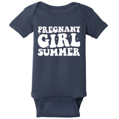 Funny Pregnancy Reveal Pregnant Girl Summer Baby Shower Baby Bodysuit