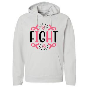 Fight Pink Ribbon Breast Cancer Performance Fleece Hoodie