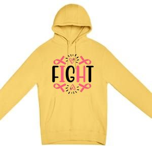 Fight Pink Ribbon Breast Cancer Premium Pullover Hoodie