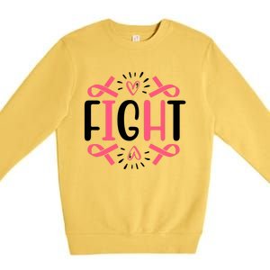 Fight Pink Ribbon Breast Cancer Premium Crewneck Sweatshirt