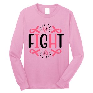 Fight Pink Ribbon Breast Cancer Long Sleeve Shirt