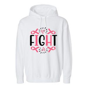 Fight Pink Ribbon Breast Cancer Garment-Dyed Fleece Hoodie