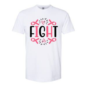 Fight Pink Ribbon Breast Cancer Softstyle CVC T-Shirt