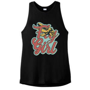 Fly Pilot Retro Vibe Biplane Flight Instructor Gift Ladies PosiCharge Tri-Blend Wicking Tank