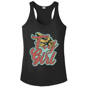 Fly Pilot Retro Vibe Biplane Flight Instructor Gift Ladies PosiCharge Competitor Racerback Tank