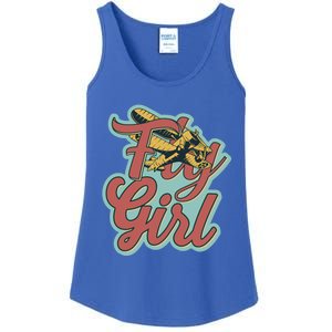 Fly Pilot Retro Vibe Biplane Flight Instructor Gift Ladies Essential Tank