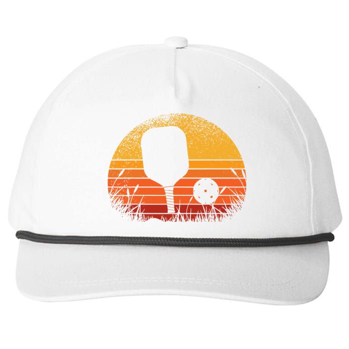 Funny Pickleball Retro Vintage Silhouette Pickleball Player Snapback Five-Panel Rope Hat