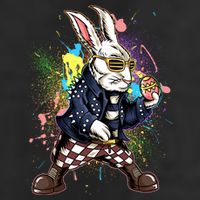 Funny Punk Rock Easter Bunny Rabbit Cool Comfort Performance Bucket Hat
