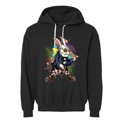 Funny Punk Rock Easter Bunny Rabbit Garment-Dyed Fleece Hoodie