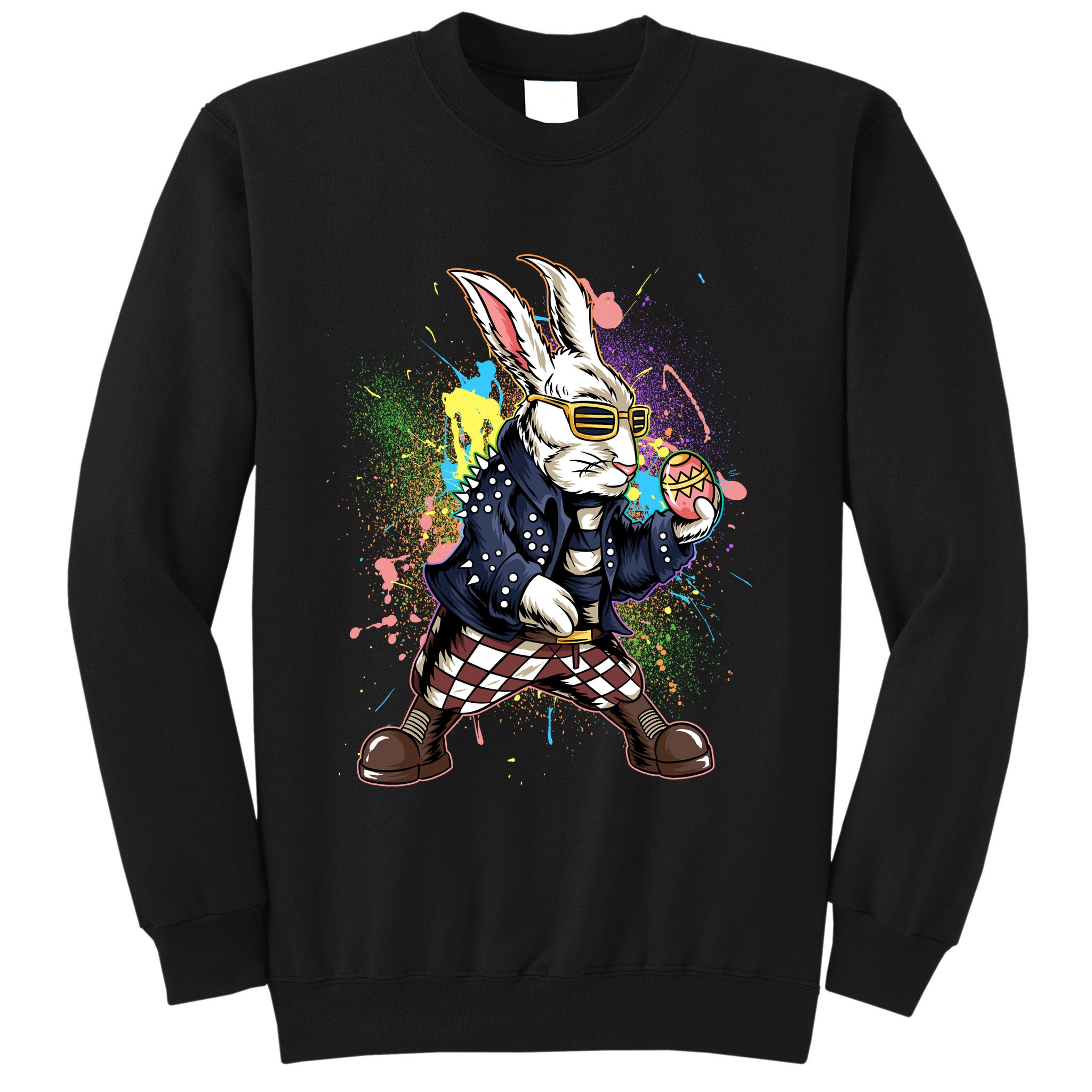 Funny Punk Rock Easter Bunny Rabbit Sweatshirt