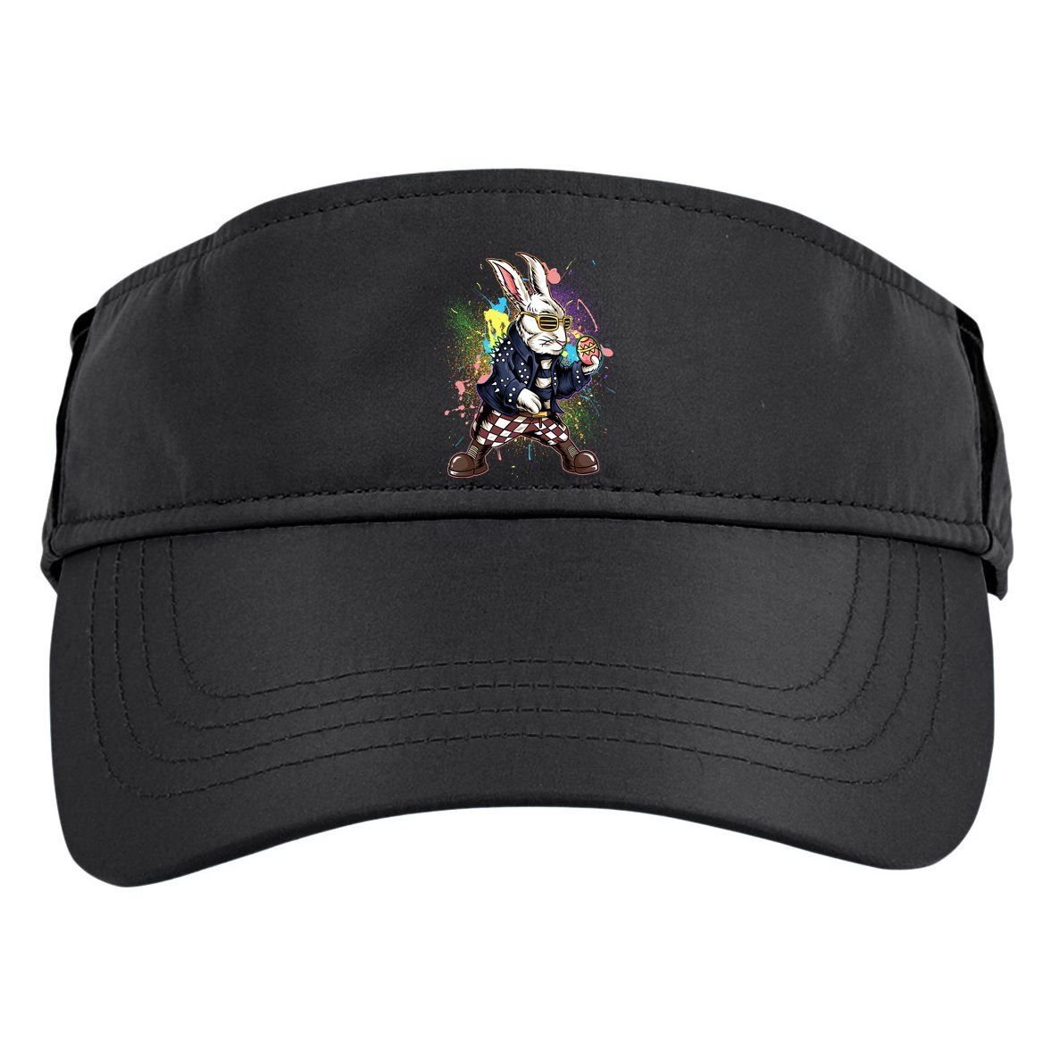Funny Punk Rock Easter Bunny Rabbit Adult Drive Performance Visor
