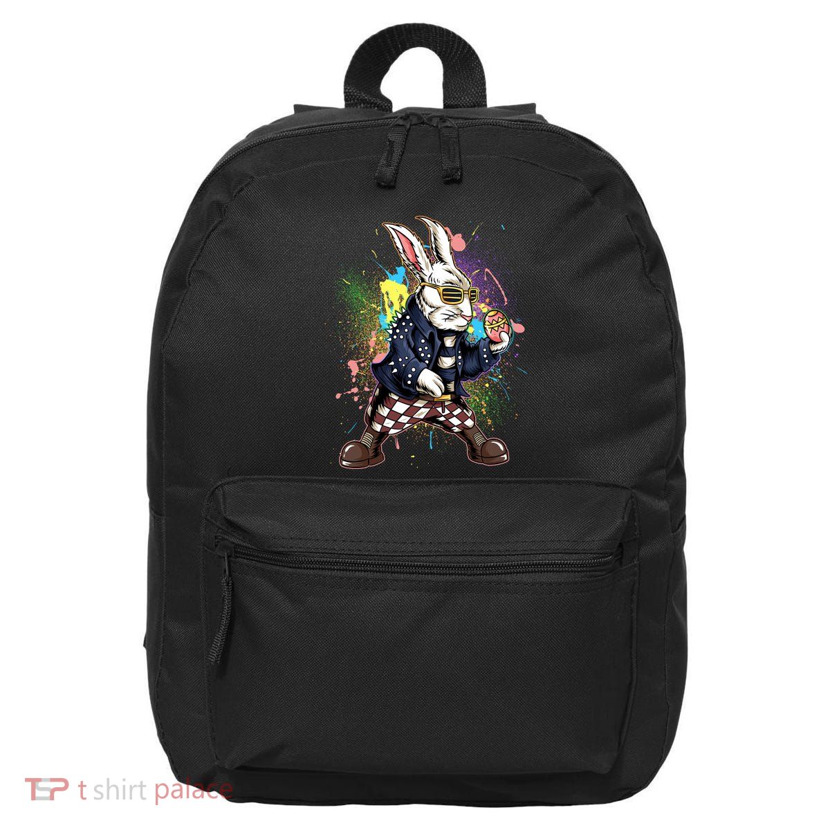 Funny Punk Rock Easter Bunny Rabbit 16 in Basic Backpack