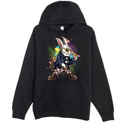 Funny Punk Rock Easter Bunny Rabbit Premium Pullover Hoodie
