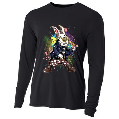 Funny Punk Rock Easter Bunny Rabbit Cooling Performance Long Sleeve Crew