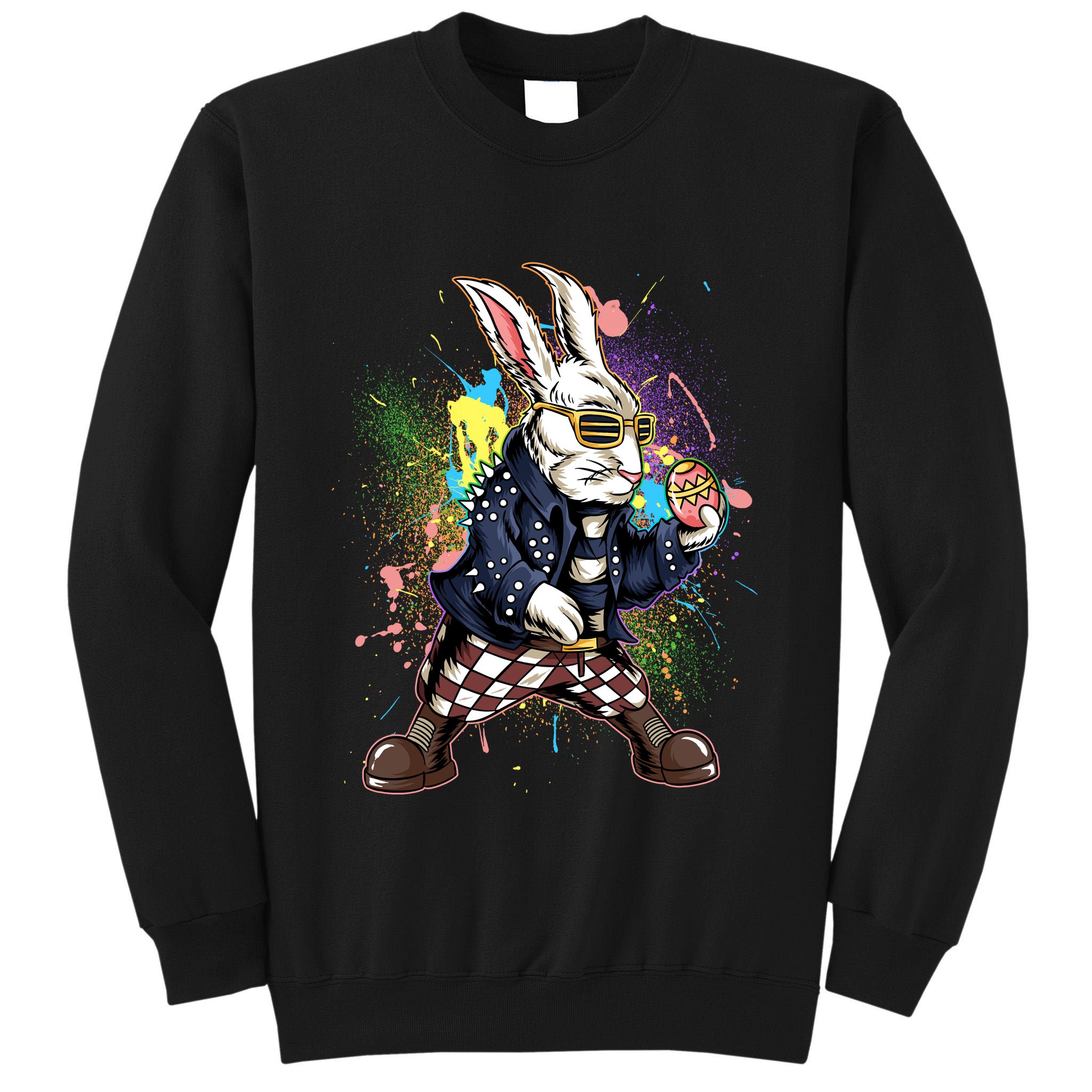 Funny Punk Rock Easter Bunny Rabbit Tall Sweatshirt