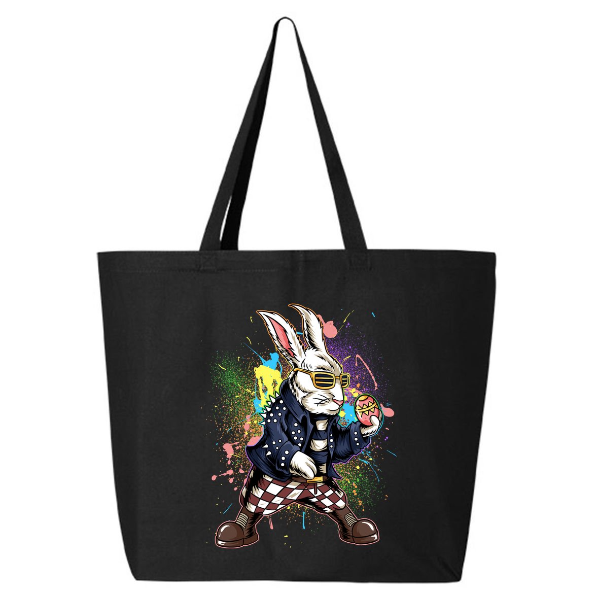 Funny Punk Rock Easter Bunny Rabbit 25L Jumbo Tote