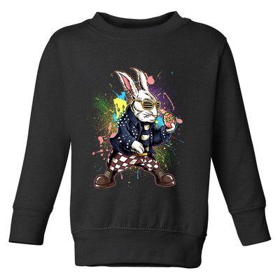 Funny Punk Rock Easter Bunny Rabbit Toddler Sweatshirt