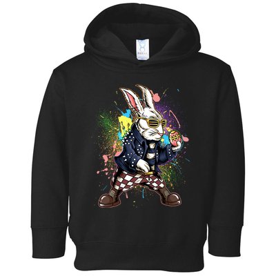 Funny Punk Rock Easter Bunny Rabbit Toddler Hoodie